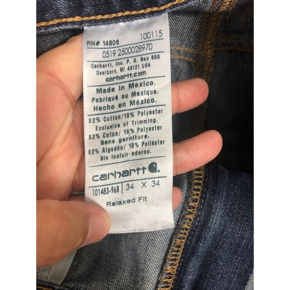 Carhartt Mens Blue Jeans size 34x34 - Picture 6 of 8